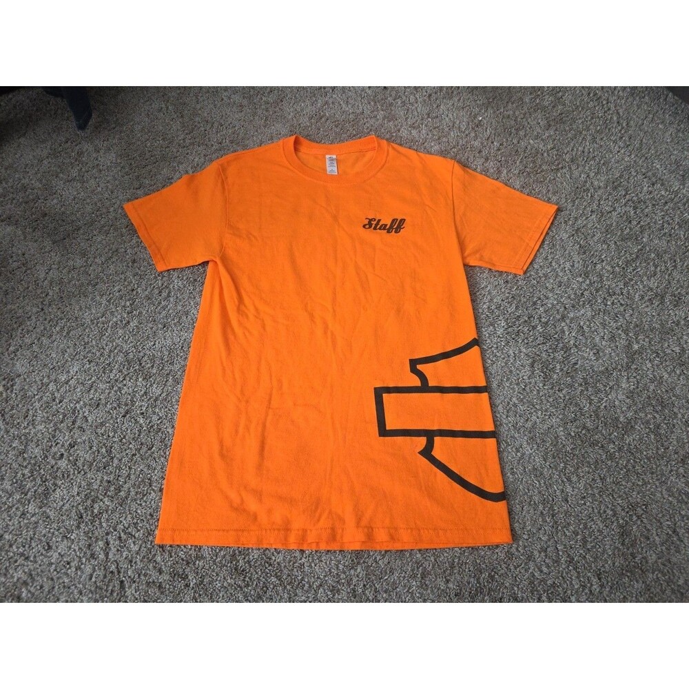 Adirondack Jerzees Harley Davidson Orange Staff Tshirt Small
